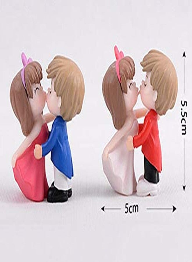 BHOOLU&GOOLU Resin Sweety Lovers Couple Kissing Style 14 Figurine Miniature Set - 4 pcs (Multicolor, Small) - Image 3